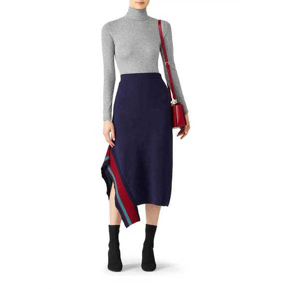 TIBI Dresses & Skirts - TIBI jacquard sweater skirt in blue